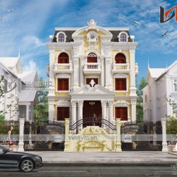 Mẫu biệt thự 3 tầng kiểu Pháp cổ điển sang trọng ở Thanh Hóa BT1628