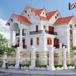 Thiết kế biệt thự 3 tầng 2 mặt tiền 450m2 dự kiến 2.5 tỷ ở Sơn La BT1635