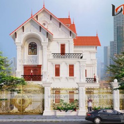 Thiết kế biệt thự 3 tầng 2 mặt tiền 450m2 dự kiến 2.5 tỷ ở Sơn La BT1635