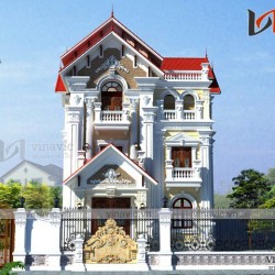 Biệt thự đẹp 3 tầng ngang 9m sâu 16m mái ngói đỏ tươi BT1652