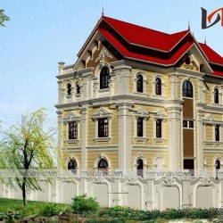 Biệt thự đẹp 3 tầng ngang 9m sâu 16m mái ngói đỏ tươi BT1652