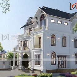 Thiết kế nhà 3 tầng ở Hải Phòng mặt tiền rộng 13m chiều sâu 15m BT1655