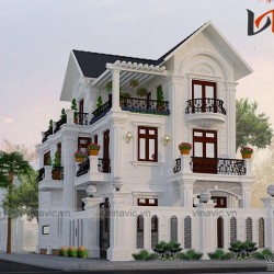 Biệt thự 3 tầng 120m2 5 phòng ngủ 2 mặt tiền 8m đầu tư khoảng 2 tỷ BT1657