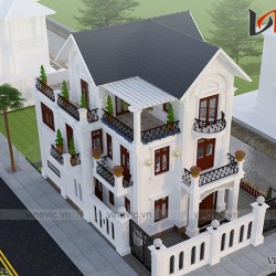 Biệt thự 3 tầng 120m2 5 phòng ngủ 2 mặt tiền 8m đầu tư khoảng 2 tỷ BT1657