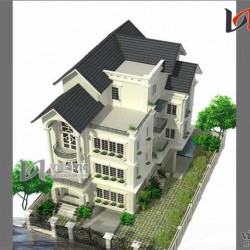 Mẫu thiết kế nhà biệt thự đẹp 4 tầng BT1407