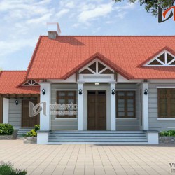 Thiết kế nhà 1 tầng 3 phòng ngủ đẹp diện tích 11mx16m ở Hòa Bình
