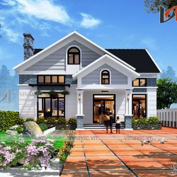 Mẫu thiết kế nhà cấp 4 đẹp 1 tầng 1 lửng BT1814