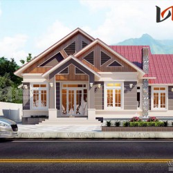 Mẫu thiết kế nhà cấp 4 đẹp ở nông thôn mái thái 4 phòng ngủ BT1810