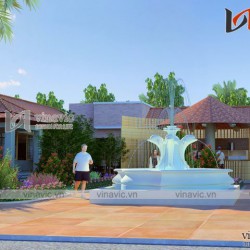 Mẫu thiết kế nhà hàng resort gần gũi với thiên nhiên NH07