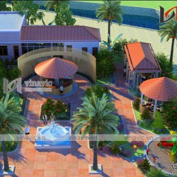 Mẫu thiết kế nhà hàng resort gần gũi với thiên nhiên NH07