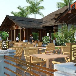 Xem mẫu nhà hàng đơn giản hòa mình vào thiên nhiên NH04