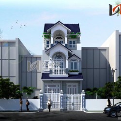 Mẫu thiết kế nhà ống đẹp giả biệt thự 3 tầng 1 hầm NO1440