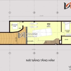 Mẫu thiết kế nhà ống đẹp giả biệt thự 3 tầng 1 hầm NO1440