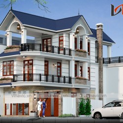 Thiết kế nhà ống 2 mặt tiền 3 tầng 5x17m trên khuôn đất chéo NO1622