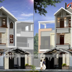 Thiết kế nhà ống 3 tầng 5x12m mặt tiền 5m dài 12m 3 phòng ngủ NO1624
