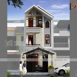 Thiết kế nhà ống 3 tầng 5x12m mặt tiền 5m dài 12m 3 phòng ngủ NO1624