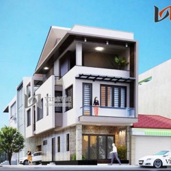 Mẫu thiết kế nhà ống đẹp 3 tầng 2 mặt tiền thông thoáng NO1403