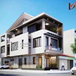 Mẫu thiết kế nhà ống đẹp 3 tầng 2 mặt tiền thông thoáng NO1403