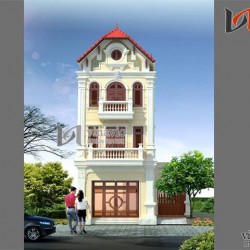 Mẫu nhà ống 3 tầng phục vụ kinh doanh nhà nghỉ NO1430