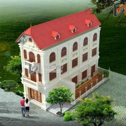 Mẫu nhà ống 3 tầng phục vụ kinh doanh nhà nghỉ NO1430