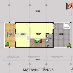 Mẫu thiết kế biệt thự nhà ống 3 tầng phong cách cổ điển NO1443