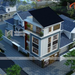 Mẫu thiết kế nhà ống đẹp 4 tầng hình khối hiện đại nổi bật NO1614