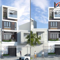 Mẫu thiết kế nhà ống hiện đại 4 tầng NO1620