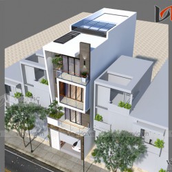 Mẫu thiết kế nhà ống hiện đại 4 tầng NO1623