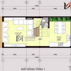 Mẫu thiết kế nhà ống đẹp nổi bật chỉ với diện tích 4,5 x 10m NO1402