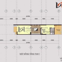 Mẫu nhà ống lệch tầng thiết kế đèn led và vật liệu kính ấn tượng NO1415