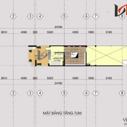 Mẫu nhà ống lệch tầng thiết kế đèn led và vật liệu kính ấn tượng NO1415