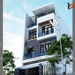 Xem mẫu thiết kế nhà ống đẹp 4 tầng phong cách hiện đại NO1424
