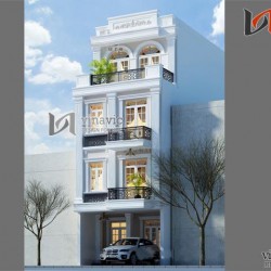 Chiêm ngưỡng mẫu thiết kế nhà ống 4 tầng theo kiến trúc Pháp NO1442
