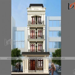 Mẫu thiết kế nhà ống 4 tầng nhẹ nhàng tinh khôi NO1626