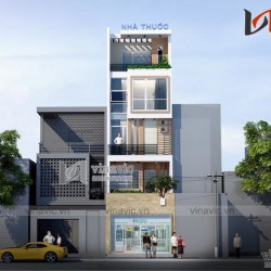 Mẫu nhà ống 5 tầng hiện đại đẹp kết hợp kinh doanh NO1449