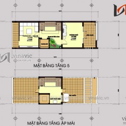 Mẫu nhà ống 5 tầng hiện đại đẹp kết hợp kinh doanh NO1449