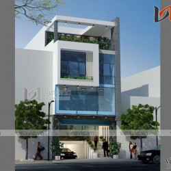 Mẫu nhà ống đẹp 5 tầng thiết kế hiện đại kết hợp kinh doanh NO1453