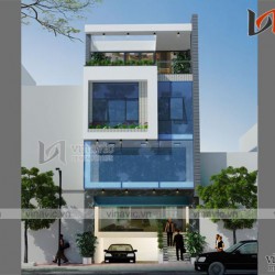 Mẫu nhà ống đẹp 5 tầng thiết kế hiện đại kết hợp kinh doanh NO1453