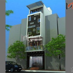 Mẫu thiết kế nhà ở văn phòng đẹp 6 tầng hiện đại thanh lịch NO1435