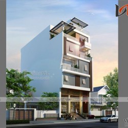 Mẫu thiết kế nhà ống 6 tầng phục vụ kinh doanh nhà hàng NO1611