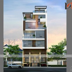 Mẫu thiết kế nhà ống 6 tầng phục vụ kinh doanh nhà hàng NO1611