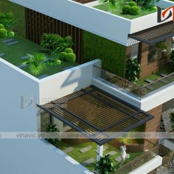 Mẫu thiết kế nhà ống 6 tầng phục vụ kinh doanh nhà hàng NO1611