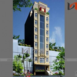 Tham khảo mẫu thiết kế nhà ống đẹp 9 tầng tân cổ điển NO1429