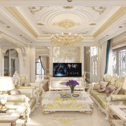Mẫu thiết kế nội thất biệt thự cổ điển ở Quảng Ninh NT2005
