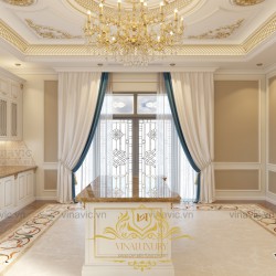 Mẫu thiết kế nội thất biệt thự cổ điển ở Quảng Ninh NT2005