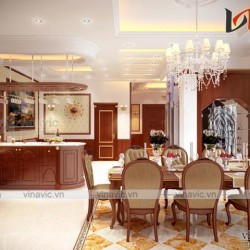 Biệt thự tân cổ điển 3 tầng 160m2 mặt tiền 9m cùng nội thất sang trọng BT1511