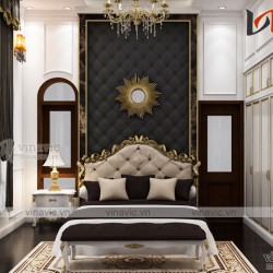 Trọn vẹn mẫu nội thất biệt thự 1 tầng tân cổ điển sang trọng NTBT1676