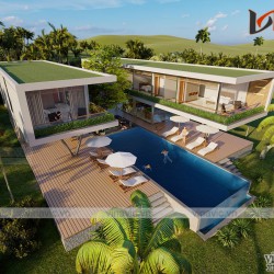 Nhà hiện đại 2 tầng 750m2 kiểu Singapore ở ven biển Phú Quốc BT1914