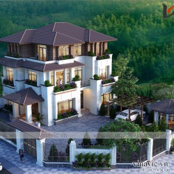 Nhà hiện đại 3 tầng 150m2 mặt tiền 12m ở Gia Lâm Hà Nội BT2010