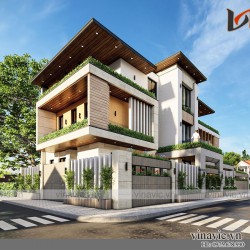 Thiết kế nhà hiện đại 3 tầng 170m2/sàn ở Quảng Bình BT2009